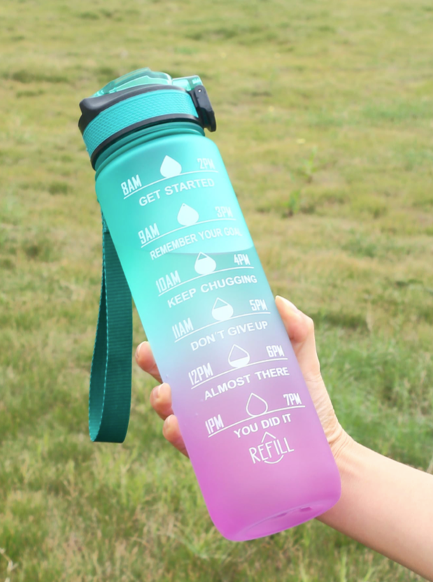 Ombre Water Bottle Blue Pink Tumbler