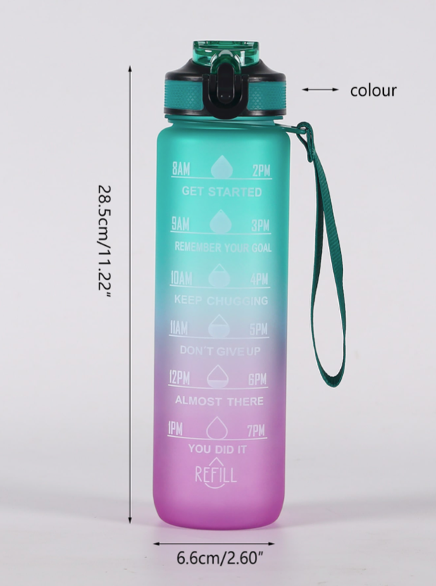 Ombre Water Bottle Blue Pink Tumbler