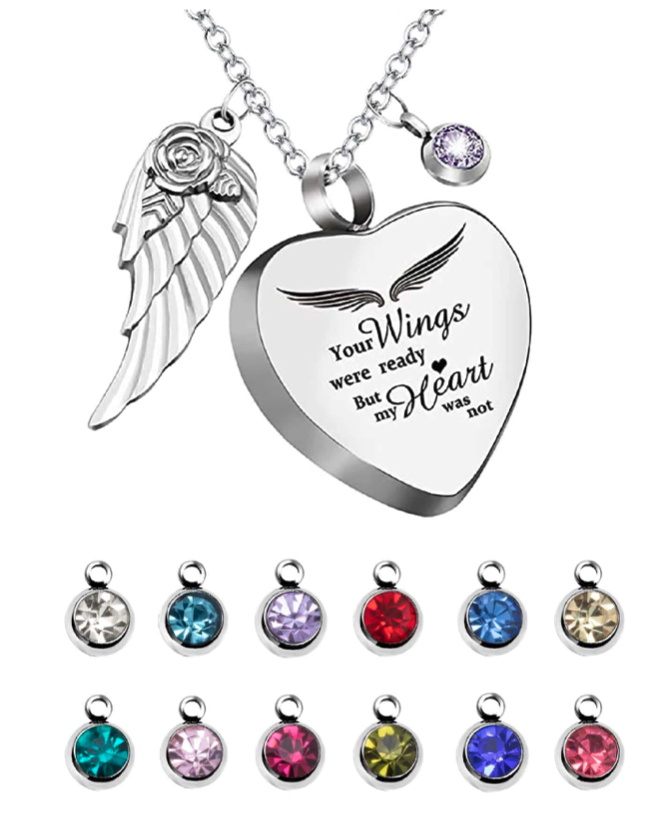 Ladies Cremation Heart Ash Urn Stainless Steel Necklace ~ ON SALE
