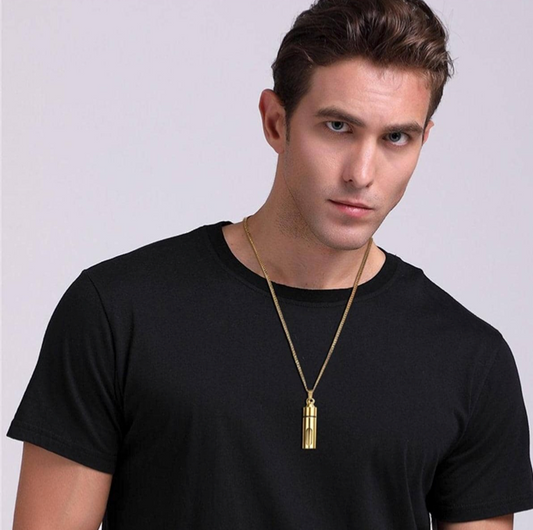 Mens Cremation Heart Ash Urn  Stainless Steel  Necklace   ~   ON  SALE