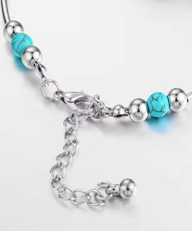 Butterfly Turquoise Crackle Stone Bracelet