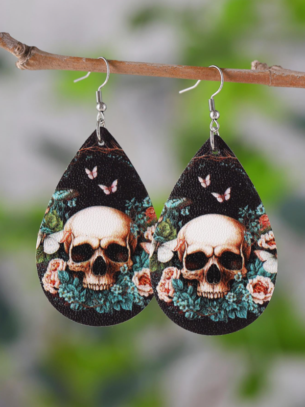 Darling Butterfly Skull Floral Multicolor Earrings