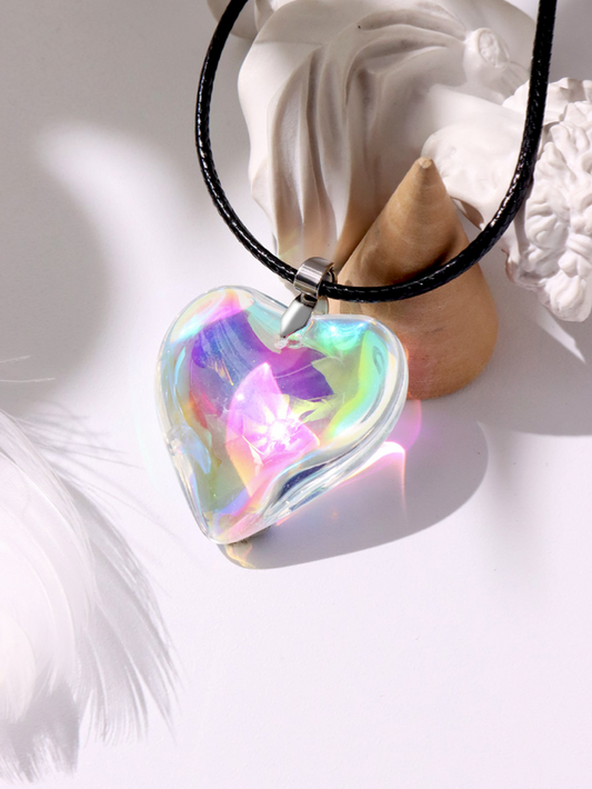 Bougie Titanic HEART  Necklace   ( choose your favorite color  )  Handmade