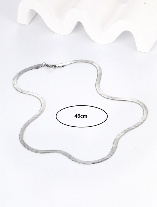 Stainless Steel Flat Snake Chain  Necklace     ~   18.1 inches