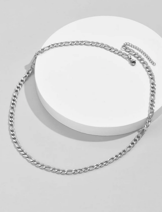 Stainless Steel Figaro Chain  Necklace     22.64 inches