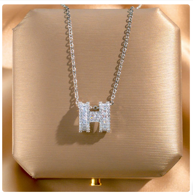 H Cubic Zirconia Titanium Stainless Steel ELITE Necklace ( Pre Order )