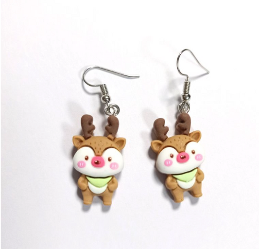 Christmas Reindeer Multicolor Earrings