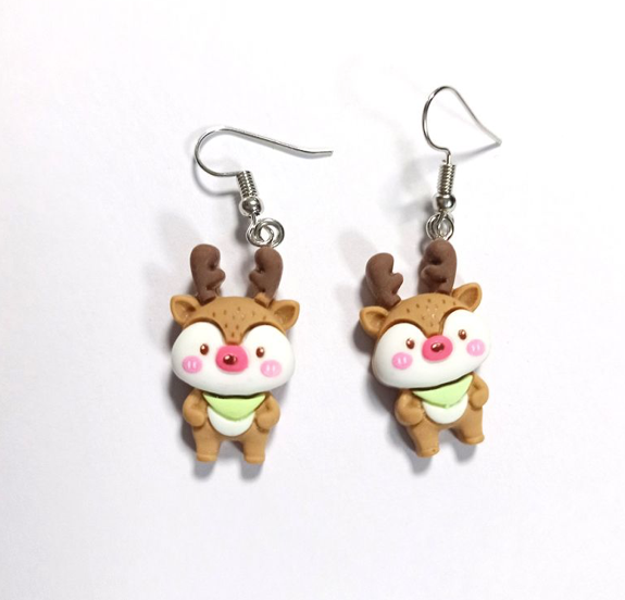 Christmas Reindeer Multicolor Earrings