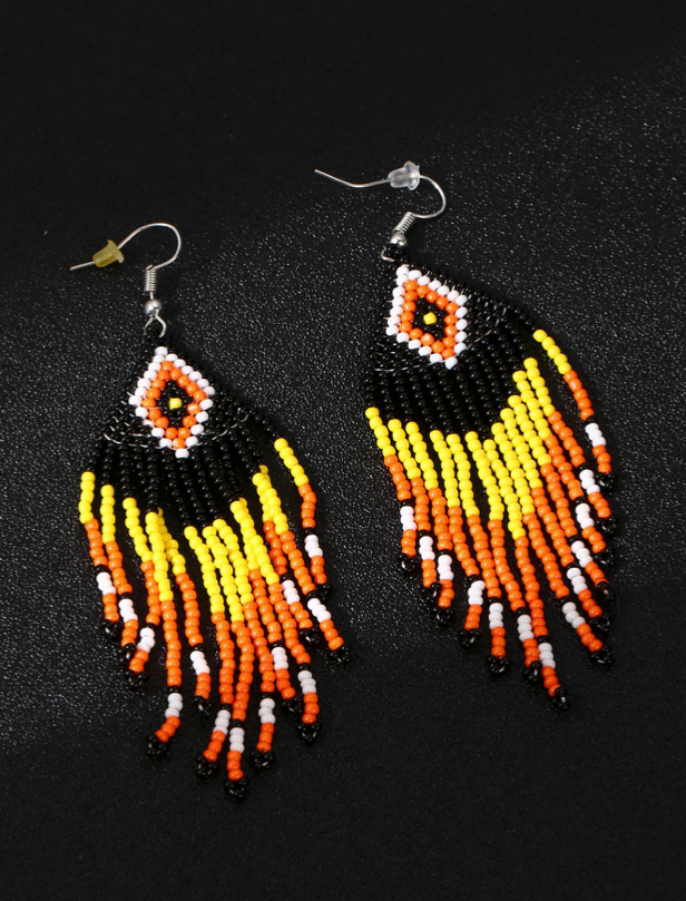 Boho Bohemia Fall Multicolor NATIVE SEED BEAD Earrings