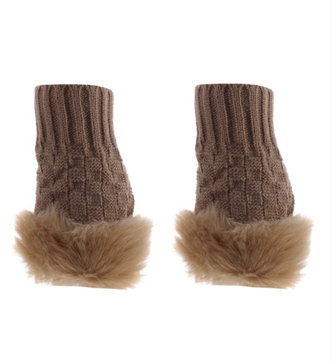 Women Fingerless Fur Gloves ( choose color )
