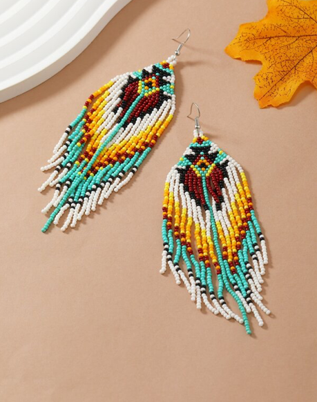 Handmade Tribal Seed Bead Designed Earrings