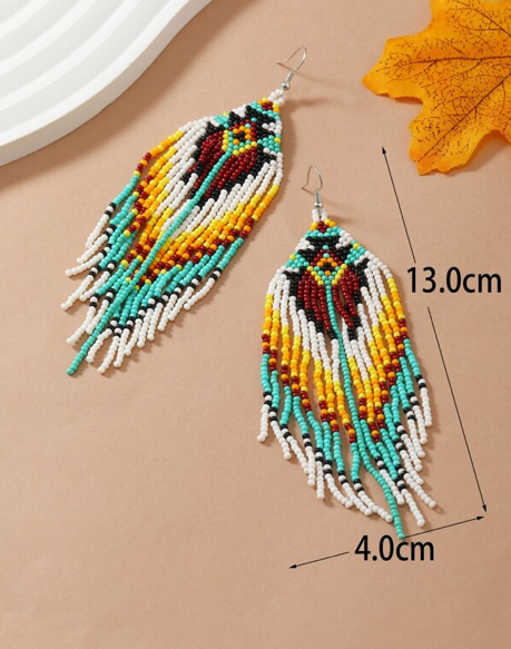 Handmade Tribal Seed Bead Designed Earrings