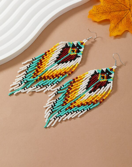 Handmade Tribal Seed Bead Designed Earrings