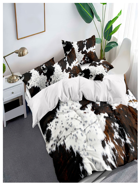 Cow Print Duvet and Pillow Cases Set     (  Multicolor )   On Sale
