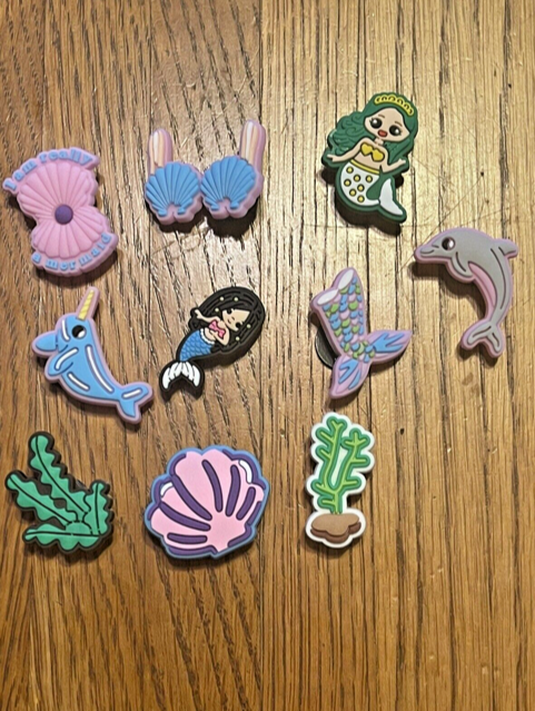 Mermaid Under the Sea Shoe Charms Bracelet Accessories 10 piece set