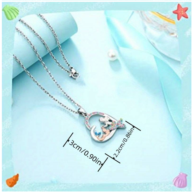 Magical Mermaid Family Themed Inspirational Stainless Steel Pendant Necklace