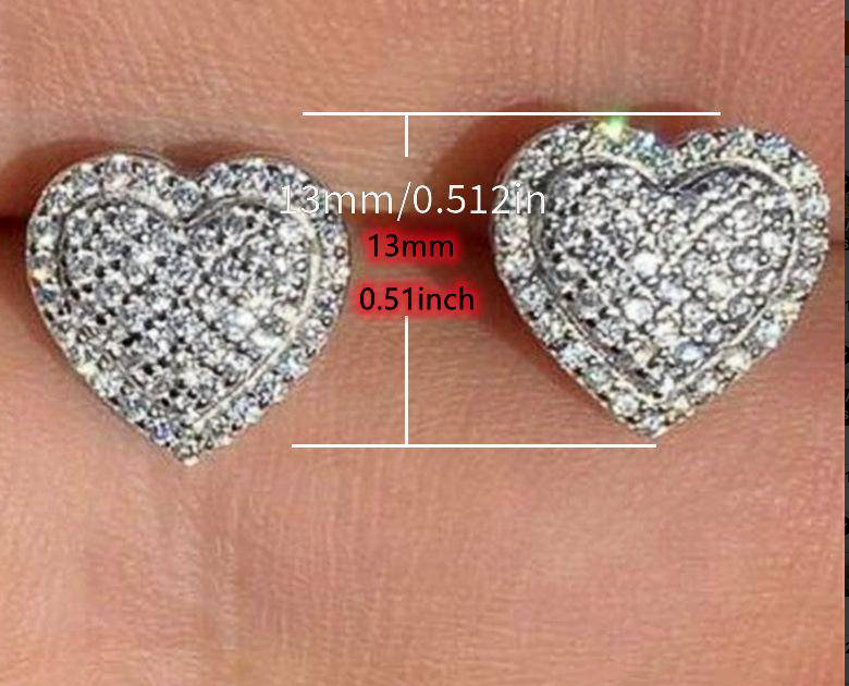 Love Potion ~ Heat Shaped Cubic Zirconia Post Back Earrings