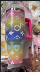 Unbranded Floral Multicolor Stainless Steel Double Insulated 40 ounce Tumbler