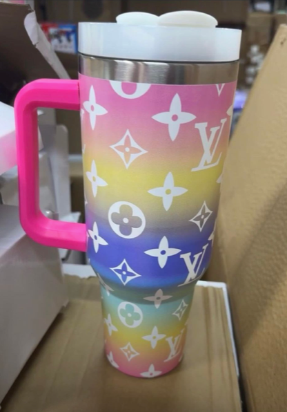 Unbranded Floral Multicolor Stainless Steel Double Insulated 40 ounce Tumbler