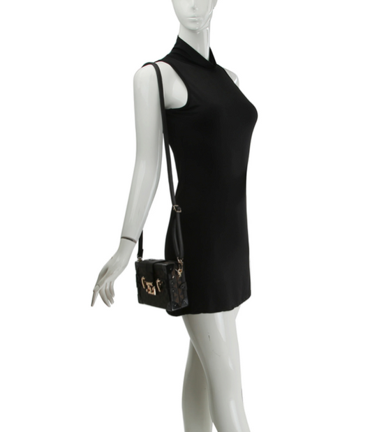 Luxury Monogram Triangle Clutch Lock Handbag Purse