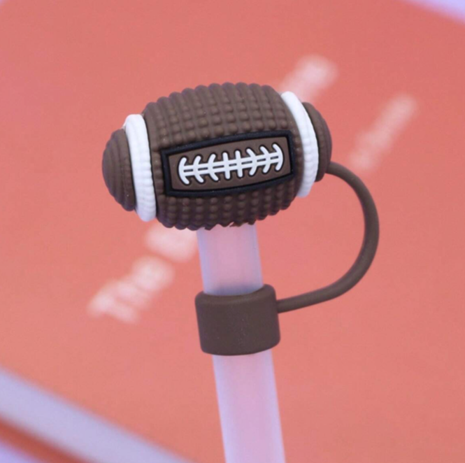 Football Straw Topper Tip Cover