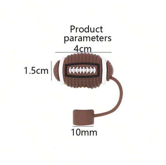 Football Straw Topper Tip Cover