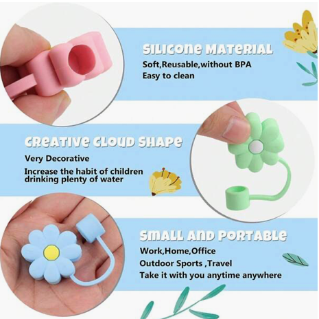 Flower Straw Topper Tip Cover