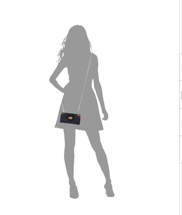Brown Coffee Monogram Crossbody Wallet