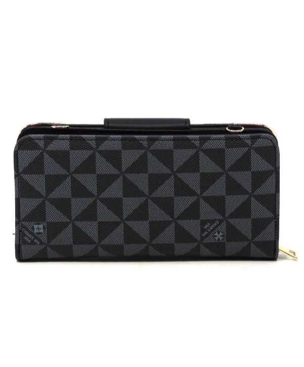 Brown Coffee Monogram Crossbody Wallet