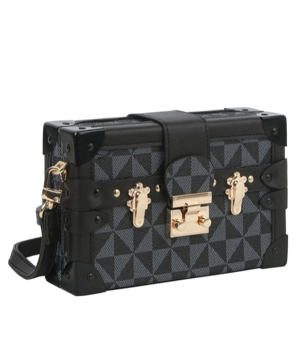 Black Monogram Triangle Clutch Crossbody Handbag