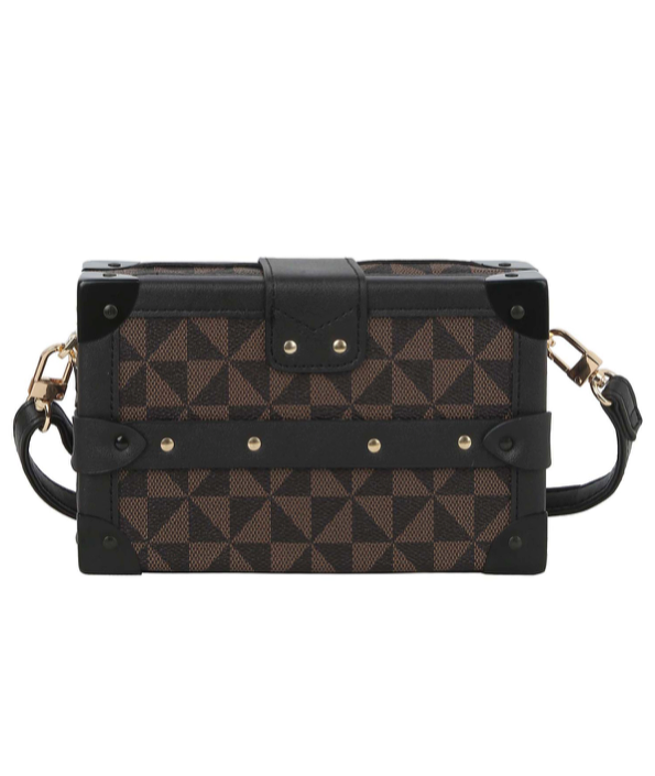 Black Monogram Triangle Clutch Crossbody Handbag