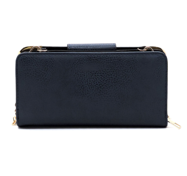 Cow Print Turn Lock Crossbody Wallet