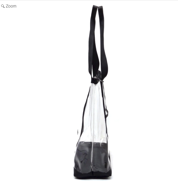 Fashion Clear See Thru Transparent Shopper Blue Tote Handbag