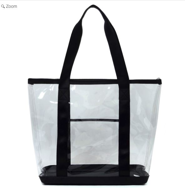 Fashion Clear See Thru Transparent Shopper Blue Tote Handbag