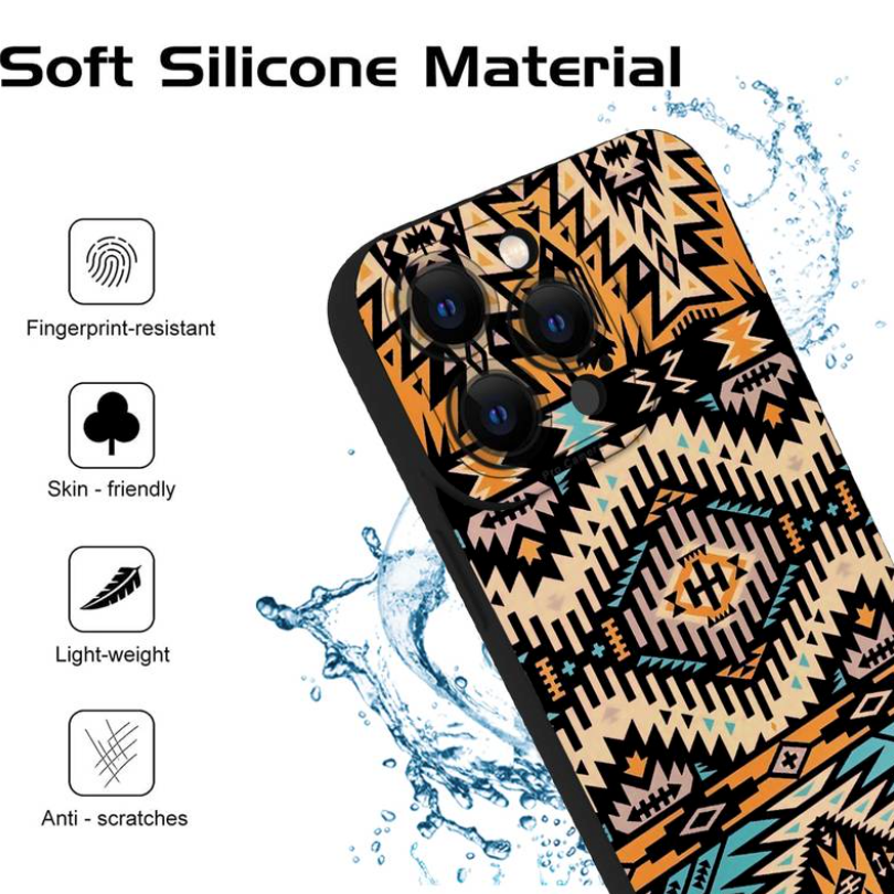 iPhone 15 Pro Max Soft Case Bohemian Multicolor Pattern