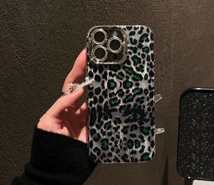 iPhone 15 Soft Case Leopard Print Pattern Bling Multicolor (choose size and color)