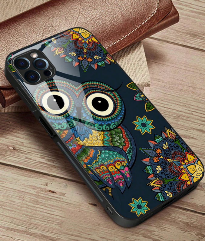 iPhone 15 Pro Max Owl Aztec Pattern Multicolor Soft Case