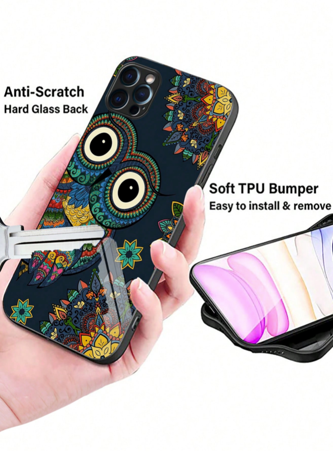iPhone 15 Pro Max Owl Aztec Pattern Multicolor Soft Case