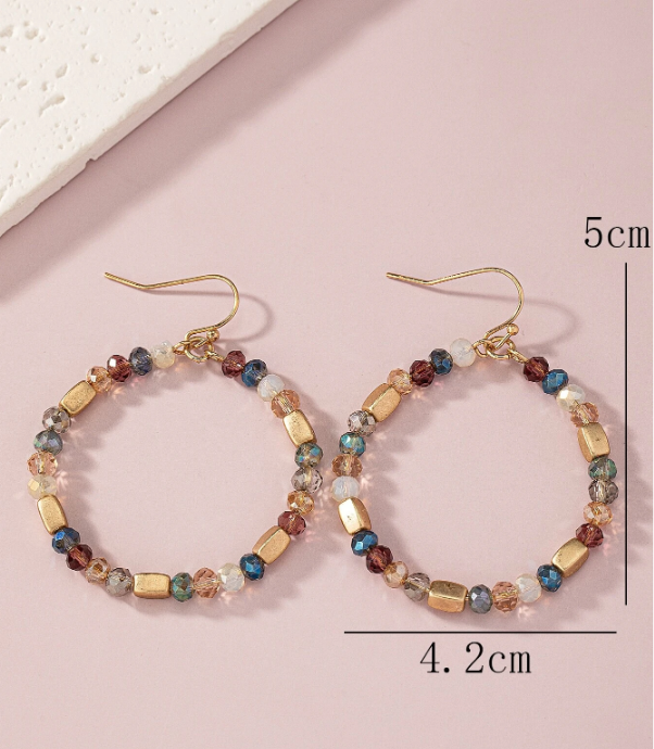 Dangle Holographic Multicolor Iridescent Hoops Earrings
