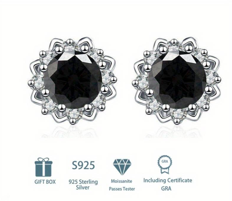 1 carat Moissanite Snowflake Earrings
