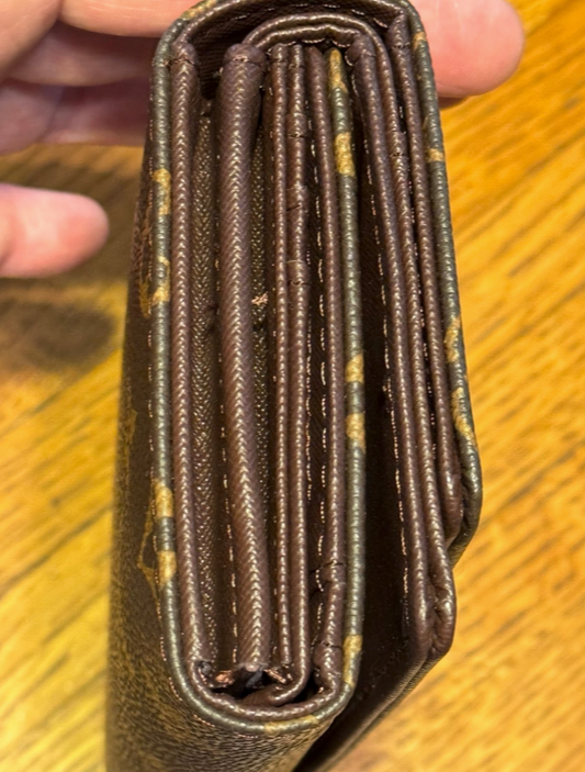 Unbranded Floral Long Wallet Brown and Tan