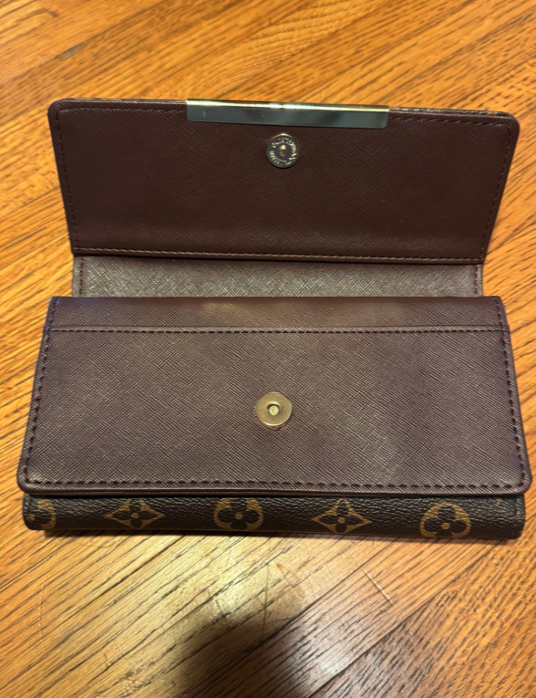 Unbranded Floral Long Wallet Brown and Tan