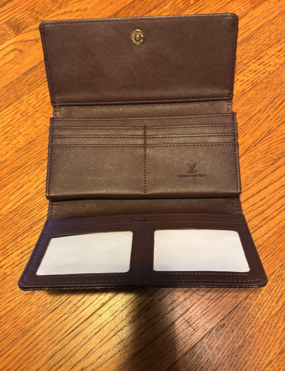Unbranded Floral Long Wallet Brown and Tan