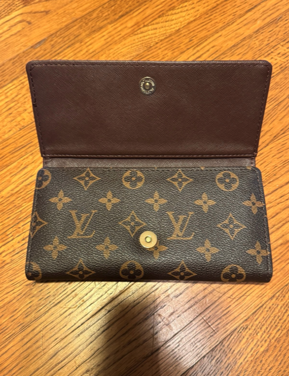 Unbranded Floral Long Wallet Brown and Tan