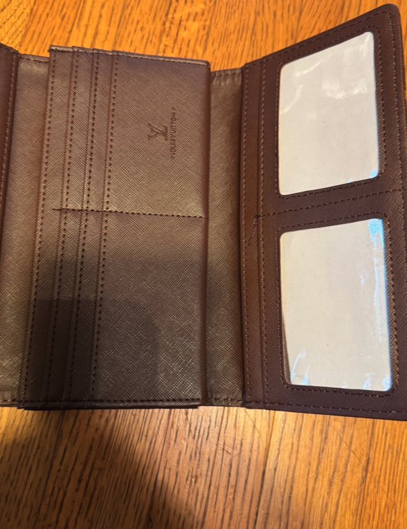 Unbranded Floral Long Wallet Brown and Tan