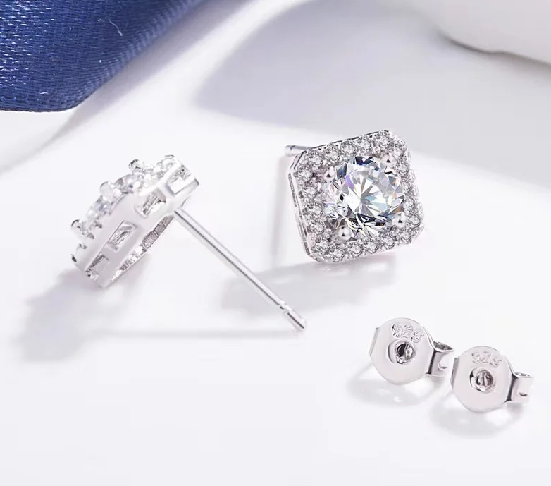 Cubic Zirconia Necklace and Earring Set Sterling Silver
