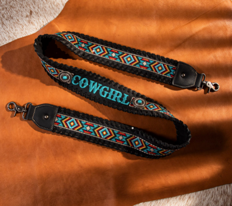 Montana West Western Guitar Embroidered Aztech Crossbody Strap