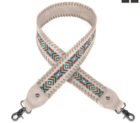 Montana West Western Guitar Embroidered Aztech Crossbody Strap (khaki)