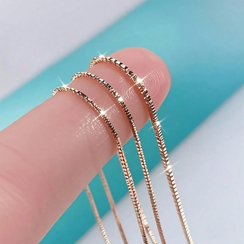 925 Sterling Silver 18K Gold Box Chain Necklace ( choose color and length )