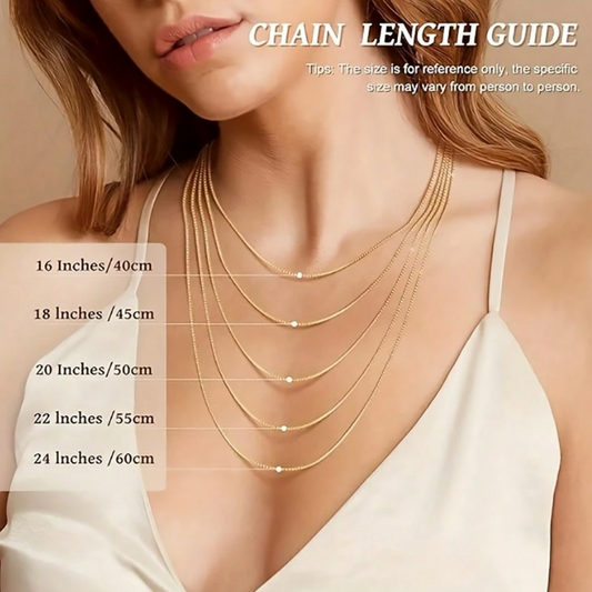 925 Sterling Silver 18K  Gold Box Chain Necklace   (  choose color and length  )